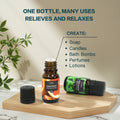 LAIFU Grapefruit and Peppermint fragrance oils for multiple uses: creating soaps, candles, bath bombs, perfumes, and lotions, displayed on a wooden board.