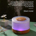 Pniaw round diffuser operating silently with new fan technology that reduces noise while increasing spray amount, featuring a calming purple LED light for undisturbed sleep.
